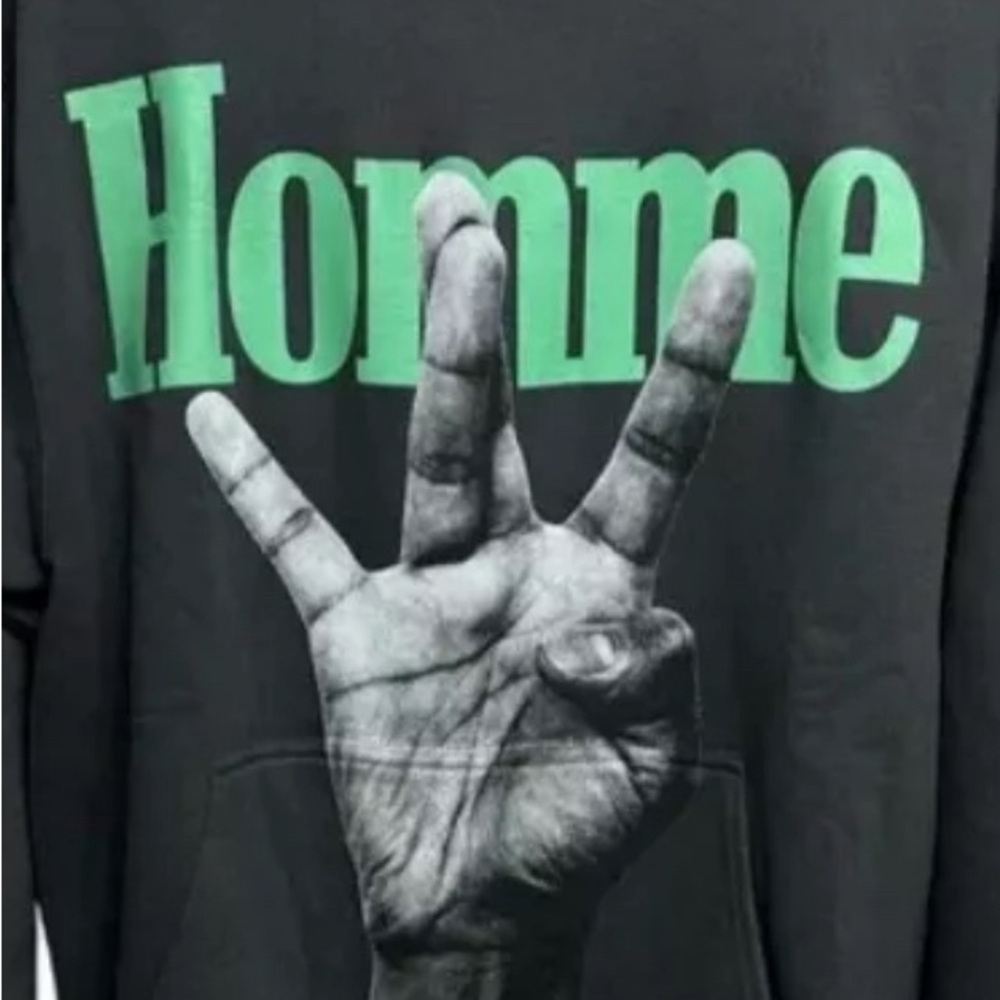 Homme femme Xl Black hoodie New with tags green lettering